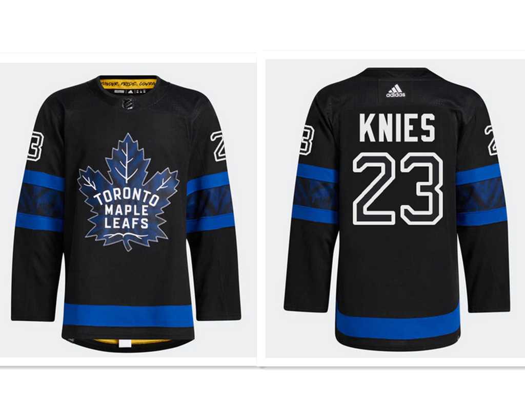 Men%27s Toronto Maple Leafs adidas #23 Matthew Knies Authentic X Drew House Flipside Alternate Jersey Dzhi->winnipeg jets->NHL Jersey